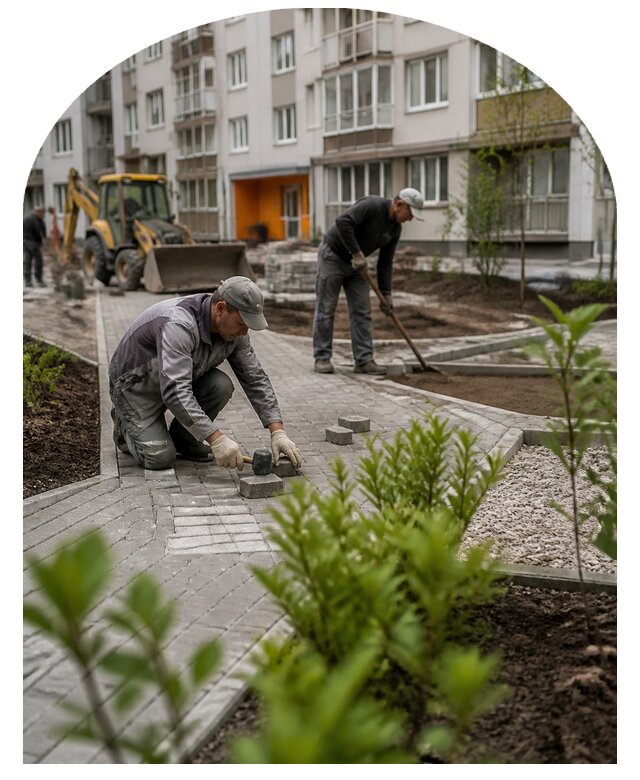 Благоустройство двора многоквартирного дома в Черемхове